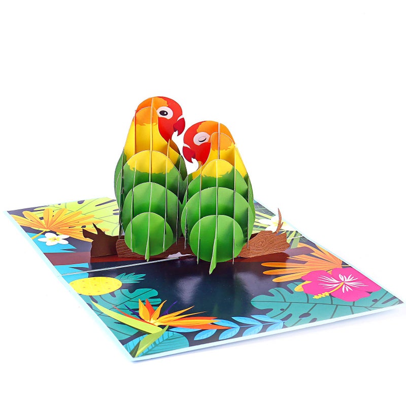 Liif Lovebird 20th Anniversary Card, 3D Greeting Pop Up Anniversary Card For 20 Years - For Husband, Wife, Parents, Couple, | With Message Note & Envelop | Size 7" x 5" - Image 5